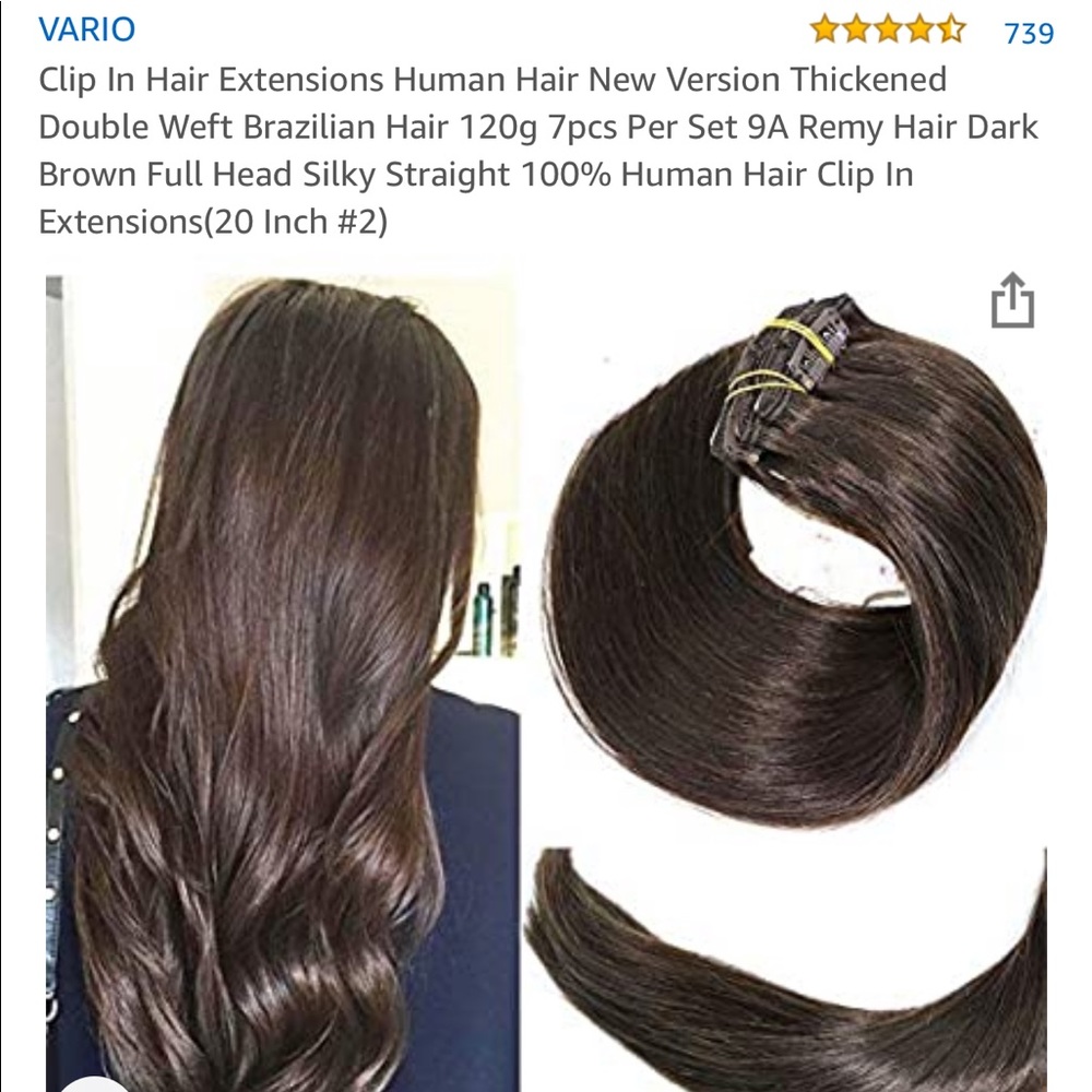 SOLD-Vario clip in real human hair extensions